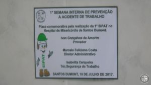 Placa comemorativa pela realização da 1° SIPAT